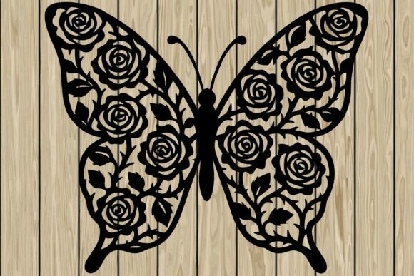 Download Butterfly Floral Stencil Silhouette SVG - Silhouette svg Collection