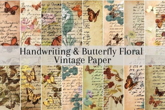 Download Handwriting Butterfly Floral Vintage - Premium Bundle
