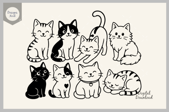 Download Cute Cat SVG Bundle, Cat Silhouette SVG - Silhouette svg Collection