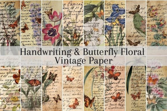 Download Handwriting Butterfly Floral Vintage - Premium Resources